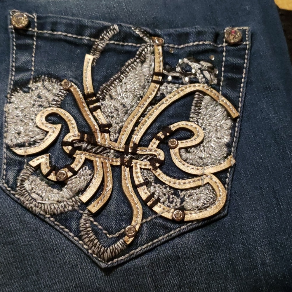 Rebel Jeweled,  Embroidered Jeans - Picture 2 of 5